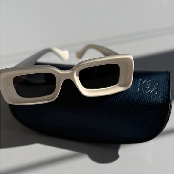 Loewe Cream Sunglasses with Gold Detail